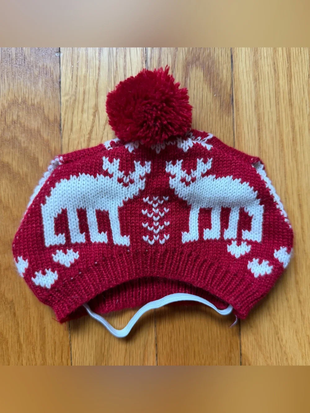 🐾 Reindeer & Heart Knit Hat and Scarf Set